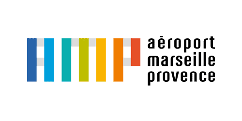 Logo de l'Aéroport Marseille Provence, partenaire de Ludi Briques pour l'animation d'événements.